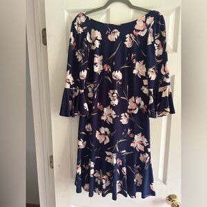 Eliza J Pink Ruffled Tiered Fit and Flare Dress